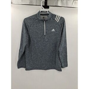 Adidas Men's Poly‎ Warm Fleece Pullover Sweat Shirt 1/4 Zip Gray Size Medium